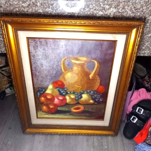 Wall Decor | Rarestill Life Fruits And Vase Painting | Poshmark